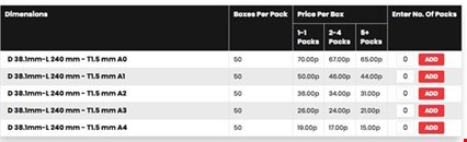 Postal Tubes - Dia 38.1mm