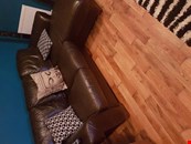 3 Seater Brown Chaise Longue Sofa. Genuine Buffalo Leather