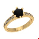 Flat 10% off! Yellow Gold Black Diamond Engagement Rings