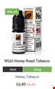  NS20 Honey Roast Tobacco eLiquid by Element