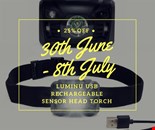 Luminu USB LED Sensor Head Torch Headlamp-Running, Camping, Hiking, Fishing, Cycling, DIY, Reading