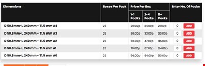 Postal Tubes - Dia 50.8 mm