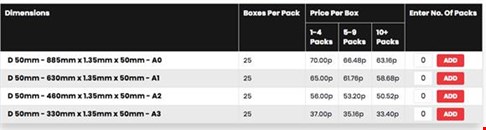 Postal Tubes - Dia 50 mm