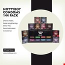 NottyBoy Bulk Variety Condom Pack (144 count)| Ribbed, Dotted, Flavored, Lubricated & More