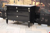 Pair of 19th Cent Italian Ebonised Commodes with Bronze Mounts: Brownrigg Interiors, UK