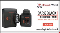 Shopick Wheel UK | Dark Black Leather For Men| Buy Cheap Perfume