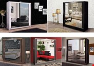 BRAND NEW CHICAGO MIRROR SLIDING WARDROBE WITH LED IN 6 COLORS AND SIZES