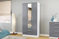 Birlea Furniture Lynx 3 Door 2 Drawer Wardrobe with Mirror