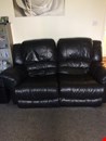 Two seater leather recliner