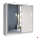 Brand New Diamond Design Border 2 Door Sliding Wardrobe With Full Mirror/Rails/Shelves in Black/Whit