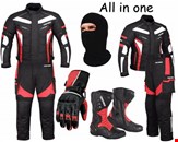 (RED) 6 PACKS DESIGN SUIT - JACKET + TROUSER + GLOVES + BOOTS (LONG)