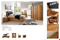 Rugby High Gloss Storage Bed With Leather Headboard