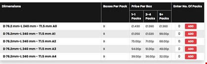 Postal Tubes - Dia 76.2 mm