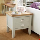 Besp Oak Vancouver Expressions Grey 1 Drawer Lamp Table FDUK