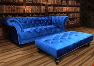 Brand new chesterfield velvet sofa + Chesterfield velvet ottoman table £1100